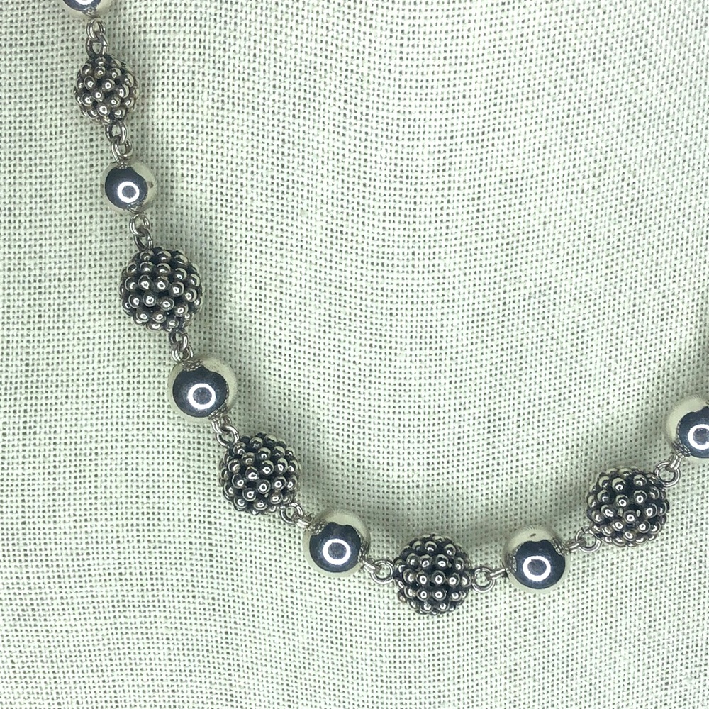 MICHAEL DAWKINS Starry Night Sterling Clusters, Silver Globes, Pearl Necklace - Picture 8 of 17